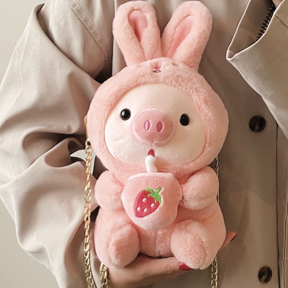 Pink bunny, pig bag